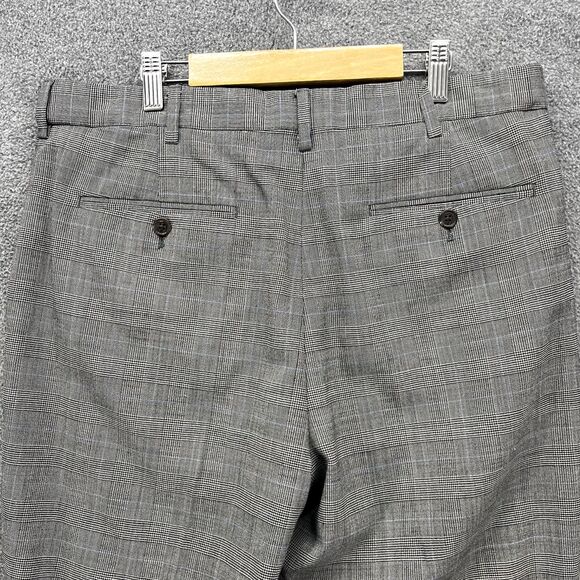 Lands‎ End Pants Womens 34 Gray Plaid Bootcut cuffed flat front pocket - Picture 4 of 16